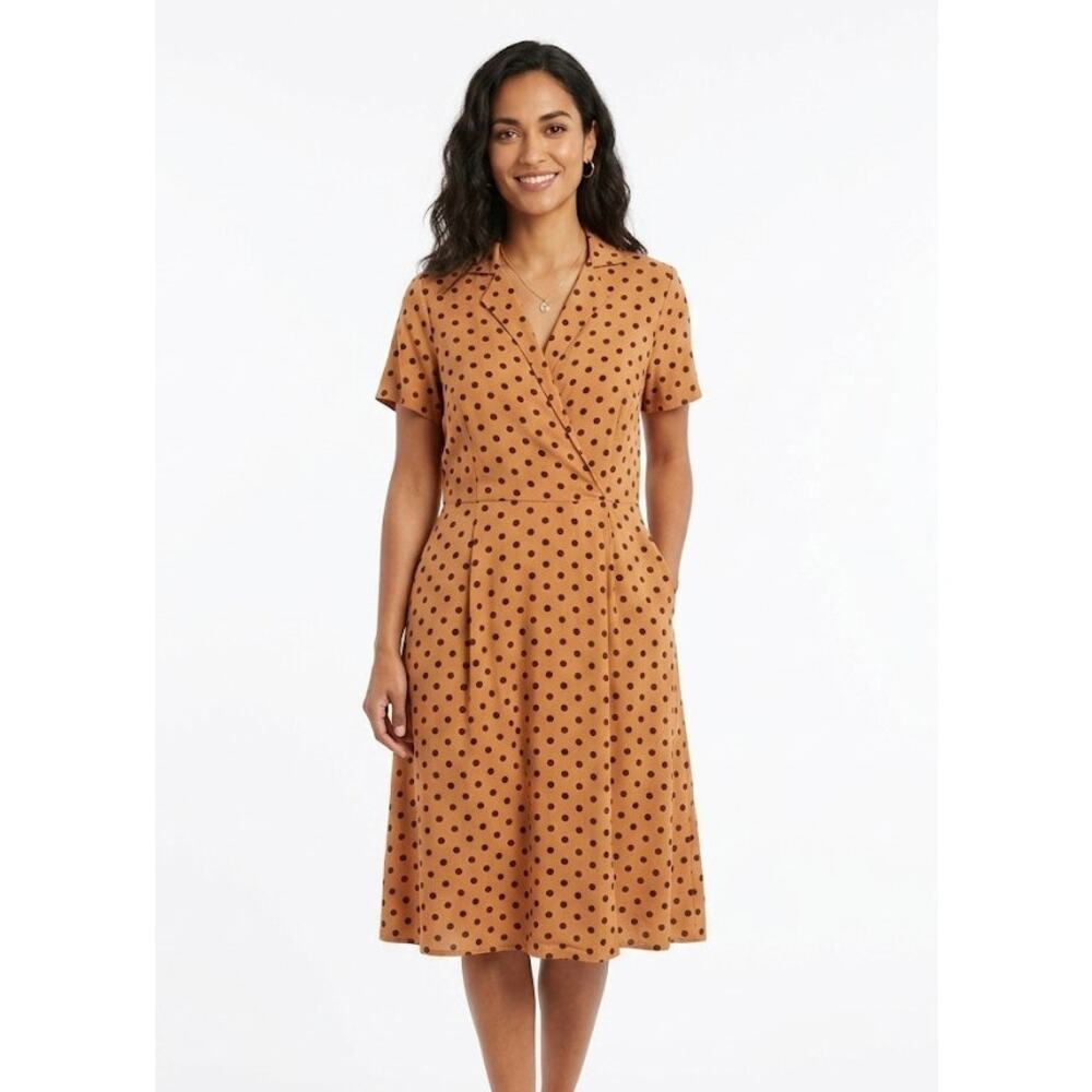 ModCloth Vintage-Inspired Midi Dress Polka Dot Sienna Retro Swing Plus Size 1X